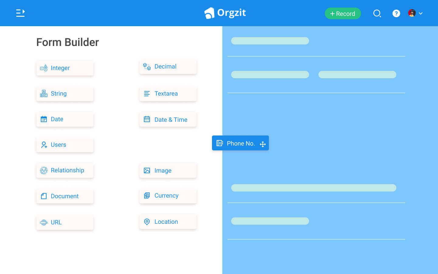 Orgzit Organize Data Types
